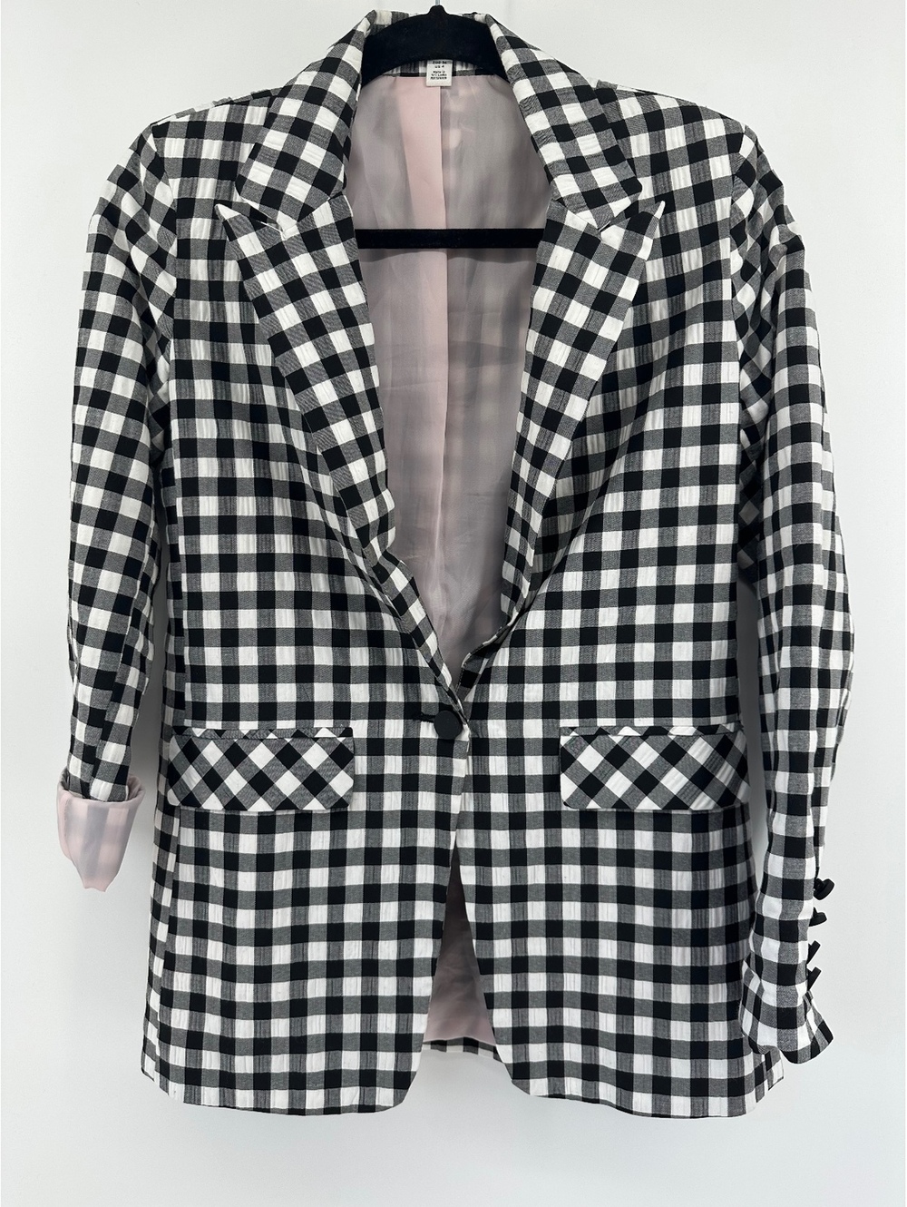 Topshop Black & White Checkered Blazer – Women’s Size 4